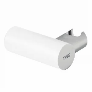 Держатель душа круглый Tres белый-хром