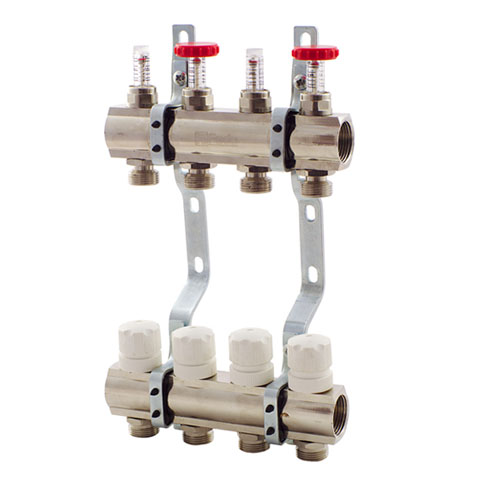 Колектор Fado c витратоміром Ø 1"×3/4" EK - 10 контурів