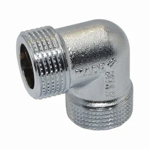 Коліно латунне хромоване Pattaroni Ø 3/4" зовн.- зовн. різьба