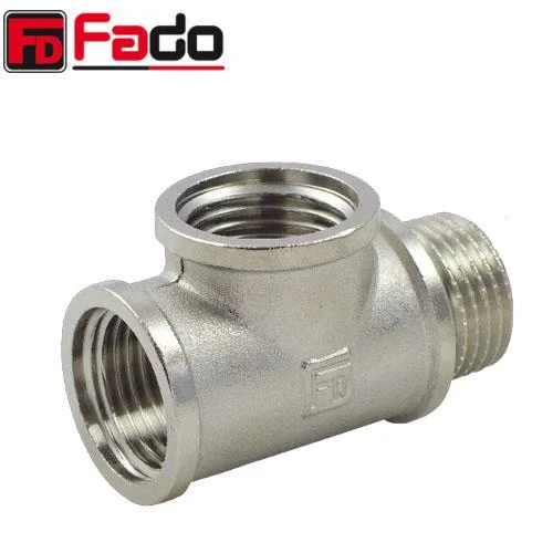 Трійник латунний FADO Fit Nickel Ø 1/2" внутр. внутр. зовн. різьба