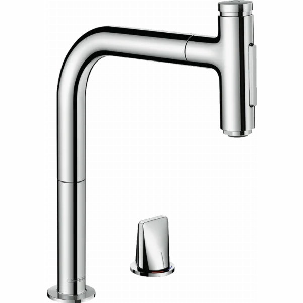 Смеситель Hansgrohe Metris Select M71 для кухонной мойки с выдвижным душем, хром 73818000