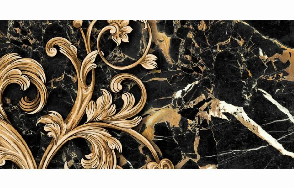 Декор Saint Laurent Decor №3 Чёрный 300x600x9 Golden Tile