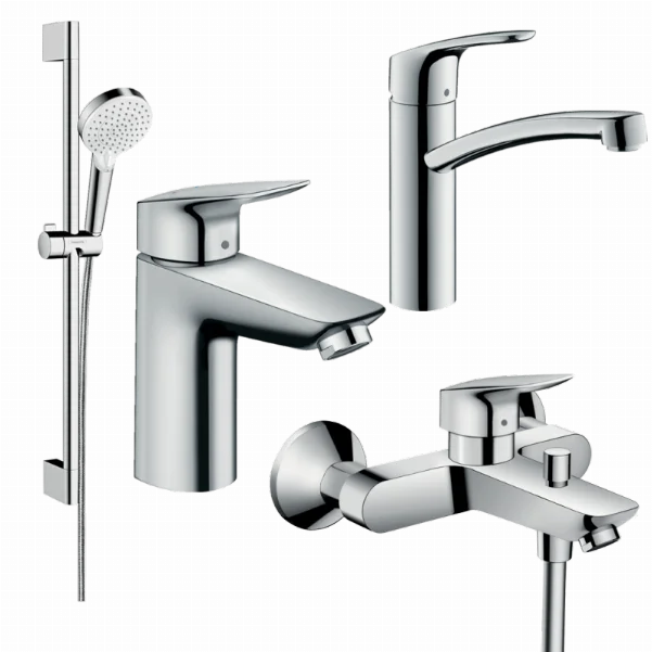 Набір змішувачів для ванни 4 в 1 Hansgrohe 20200012 (26534400, 71104000, 71400000, 31806000)