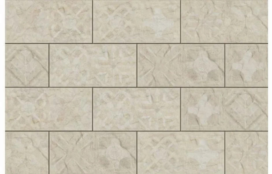 Плитка фасадна Torstone Bianco Decor 148x300x9 Cerrad