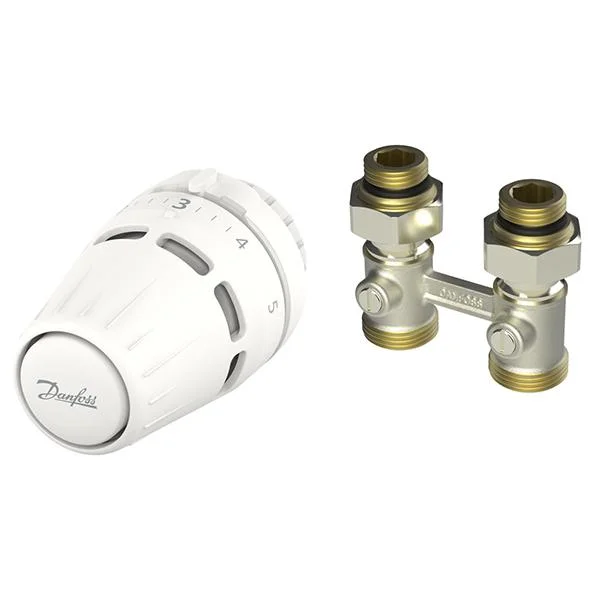 Комплект для нижнього підключення радіатора Danfoss M23,5×1,5 Click + RLV-KB Ø 3/4"×1/2" прямий