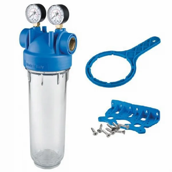 Фильтр магистральный Atlas Filtri 10" DP M Mono Ø 3/4" OT (TS прозрачный корпус) KIT