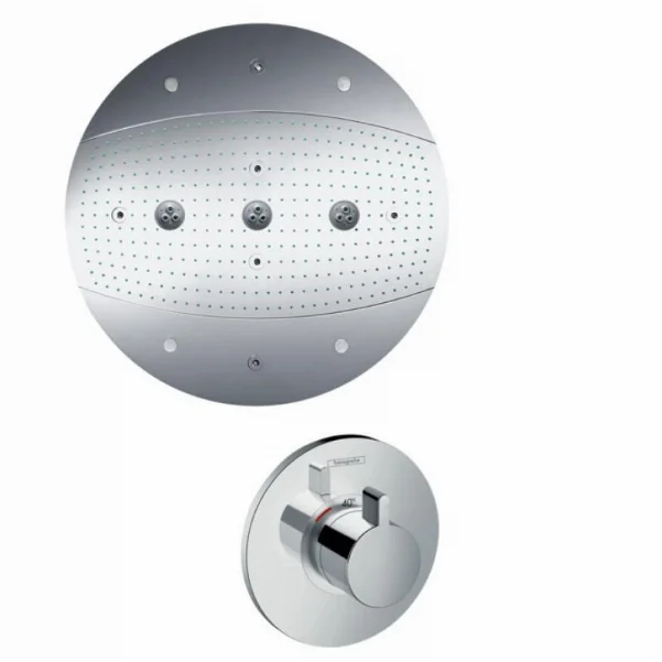 Верхний душ Hansgrohe Raindance Rainmaker Air 3jet 600 с подсветкой, хром 28404000