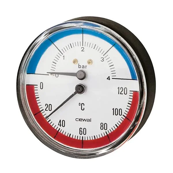 Термоманометр фронтальний Cewal Ø 80 - 1/2″, 0...120 °С, 4 бар