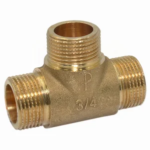 Тройник латунный Pattaroni Ø 3/4" наружная резьба