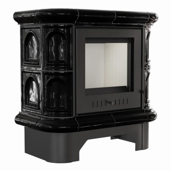 Кафельная печь-камин Kratki WK 440 - 6,5 кВт, черная