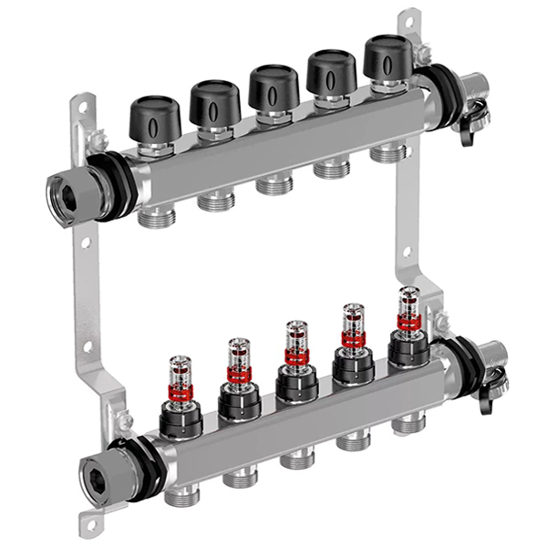 Колекторна група Uponor Vario S Ø 1×3/4″ EK - 4 контури (з витратомірами)