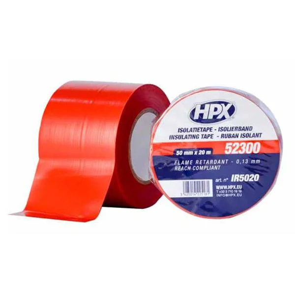 Стрічка ПВХ ізоляційна HPX 52300 - 50 мм х 20 м (червона плівка)