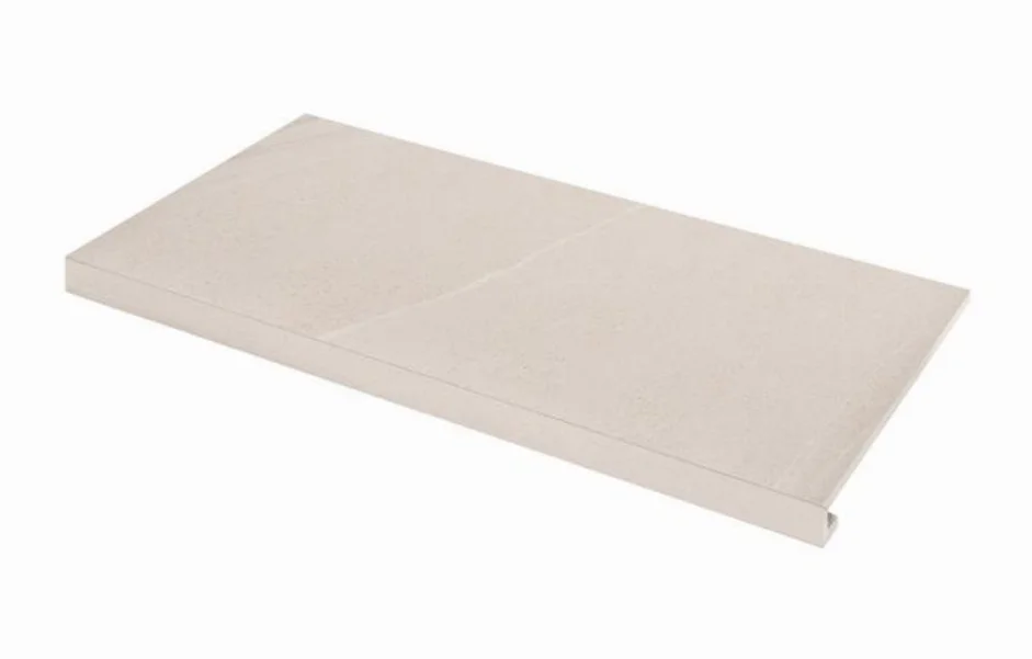 Ступень угловая левая с капиносом SZRXCL0BRR1 Calcare White 345-35x600x9,2 Zeus Ceramica