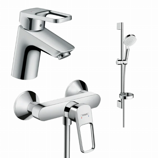 Набір змішувачів для душу 3 в 1 Hansgrohe Logis Loop 1052019 (71150000, 71247000, 26553400)
