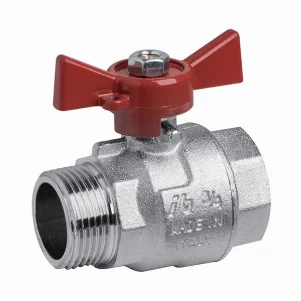 Кран кульовий Bonomi Tamigi PN40 Ø 1" внутр.- зовн. різьба, t= –10...+120 °C "метелик"