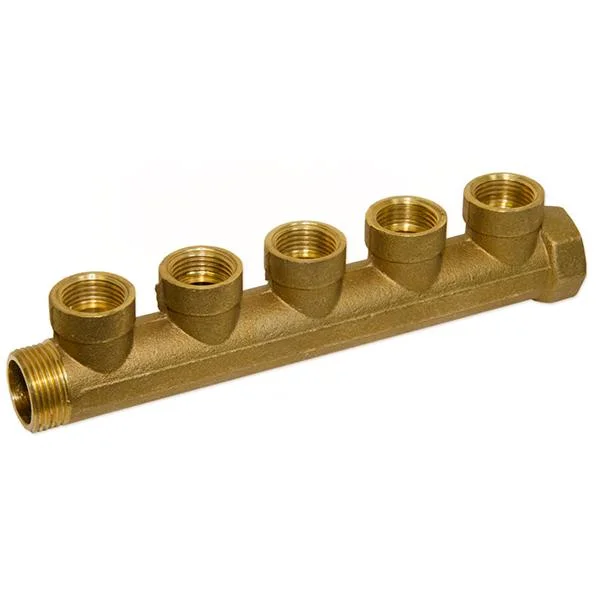 Колектор латунний Bianchi Ø 3/4"×1/2" - 5 контурів, I=36 мм (внутрішня різьба)