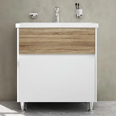 Тумба з раковиною підлогова 75 см, 2 ящика AM.PM Gem S M91-FSX0752-WC0752WF38