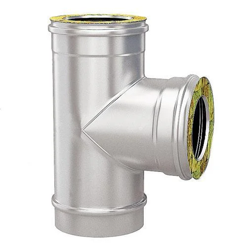 Тройник для дымохода сэндвич Ø 350×420/90° мм (нерж.- оцинк. сталь 0,5 мм AISI)