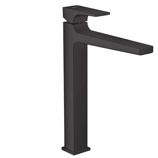 Змішувач для раковини Hansgrohe Metropol зі зливним клапаном Push-Open, чорний матовий