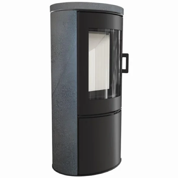 Стальная печь-камин Kratki Koza AB S DR ECO Serpentynit 8,0 кВт, цвет: бетон