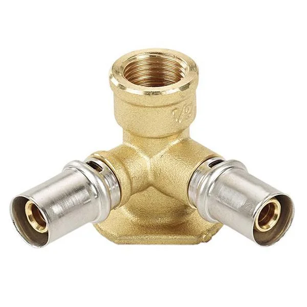 Колено настенное двойное пресс Bonomi Ø 20×20×1/2" внутренняя резьба