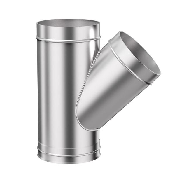 Тройник для дымохода нержавейка Ø 130/45° мм (сталь 0,8 мм AISI)