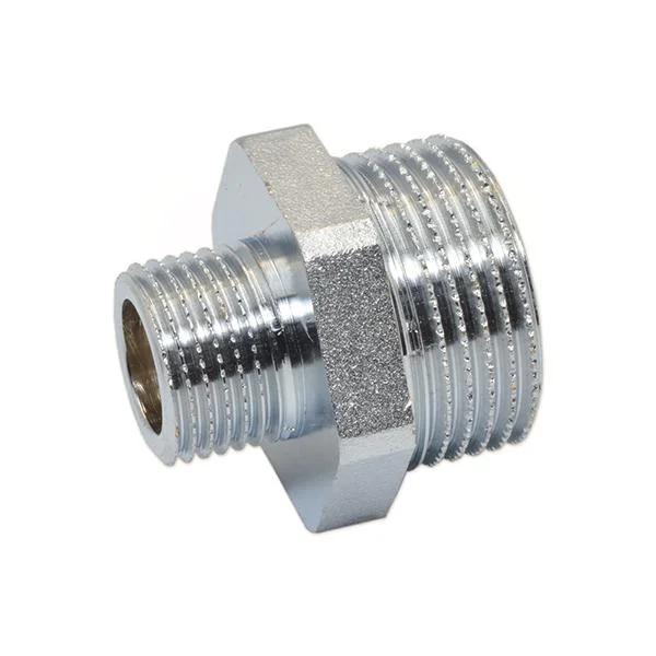 Ніпель редукційний хром Pattaroni Ø 1/2"×1" зовнішня різьба