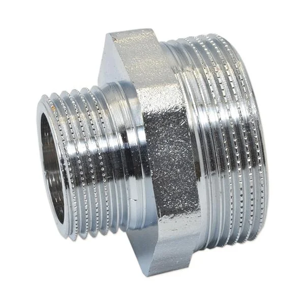 Ніпель редукційний хром Pattaroni Ø 1-1/4"×1-1/2" зовнішня різьба