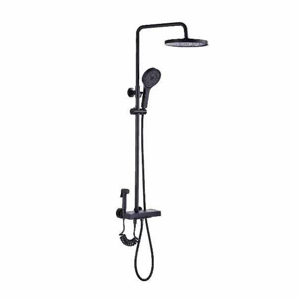 Душевая система Fado Talakona, цвет: черный матовый