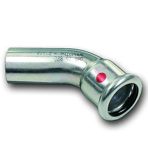 Кут прес оцинковка (1 муфта) SANHA Therm Press 15/45° (код. 24040)
