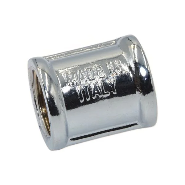 Муфта латунная хром Pattaroni Ø 1/2" внутренняя резьба Муфта латунная хром Pattaroni Ø 1/2" внутренняя резьба