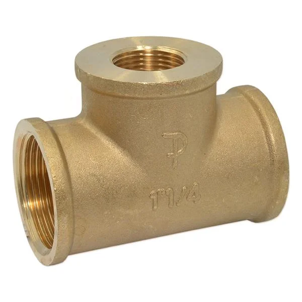 Тройник редукционный латунный Pattaroni Ø 1-1/4"×3/4"×1-1/4" внутренняя резьба