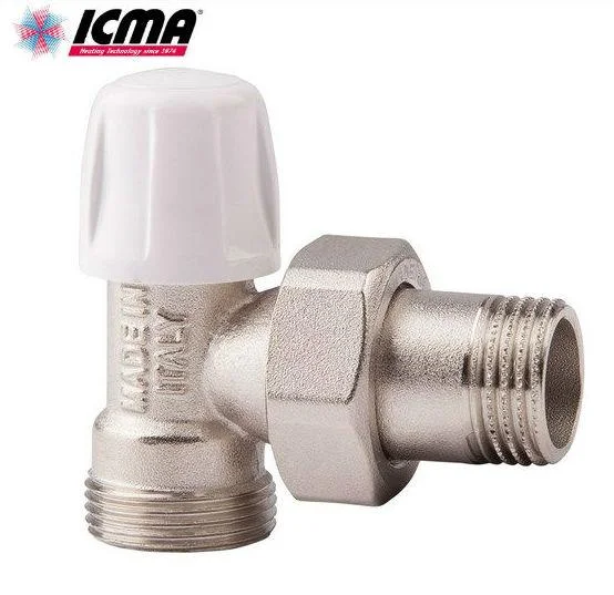 Кран радиаторный ICMA 1/2" угловой нижний под фитинг