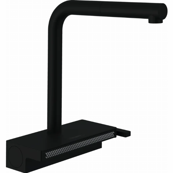 Смеситель Hansgrohe Aquno Select M81 для кухонной мойки с выдвижным душем, черный матовый 73836670