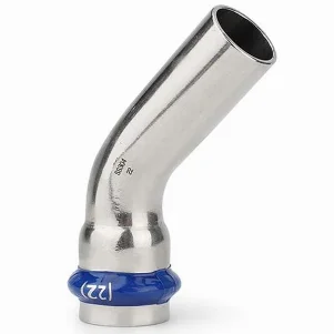 Коліно прес нержавійка (1 муфта) ASG Inox Press Ø 54/45° мм