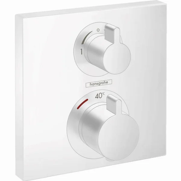 Смеситель Hansgrohe Ecostat Square 15714700 для душа, 2 потребителя, матовый белый