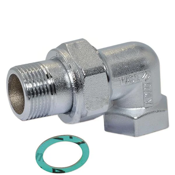 Сгон американка угловая никель Pattaroni Ø 1" внутр.- наруж. резьба (под прокладку)