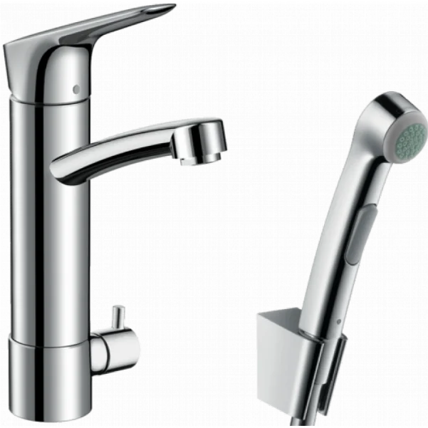Смеситель для умывальника Hansgrohe Logis, с ручным душем и душевым шлангом