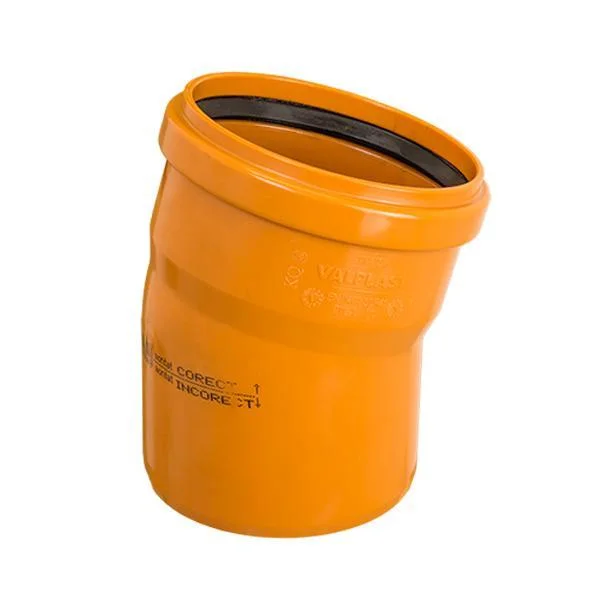 Колено канализационное ПВХ Valplast Ø 160/15° мм