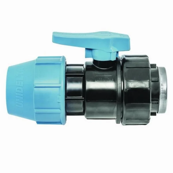 Кран шаровой Unidelta 1071 PN16 PP-B Ø 50×1-1/2" мм