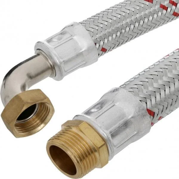 Шланг антивибрационный угловой Parigi L=80 см PN10 Ø 3/4"×3/4" внутр.- наруж. резьба Шланг антивибрационный угловой Parigi L=80 см PN10 Ø 3/4"×3/4" внутр.- наруж. резьба