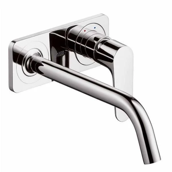 Смеситель настенный для раковины Axor Citterio M, на пластине, вынос 227 мм