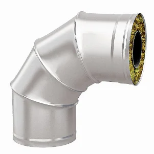Колено для дымохода сэндвич Ø 230/300×90° мм (нерж.- нерж. сталь 0,8 мм AISI)