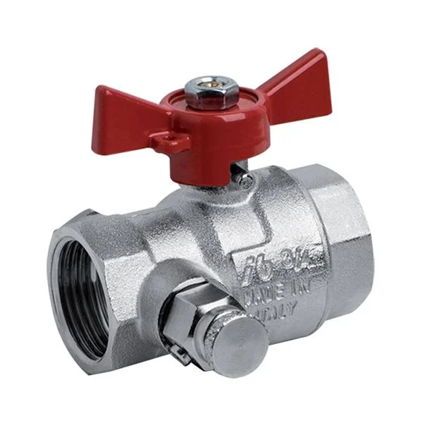 Кран кульовий з повітровідвідником Bonomi Tamigi PN15 Ø 3/4" внутр.- внутр. різьба "метелик"