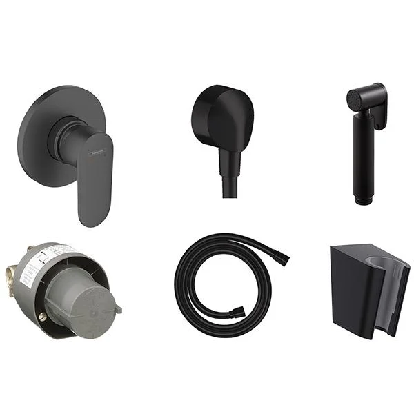 Комплект гігієнічного душу Hansgrohe Vernis Shape з лійкою Noken Square Matt Black