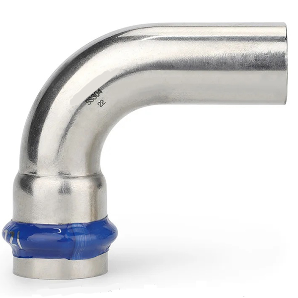 Колено пресс нержавейка (1 муфта) ASG Inox Press Ø 15/90° мм