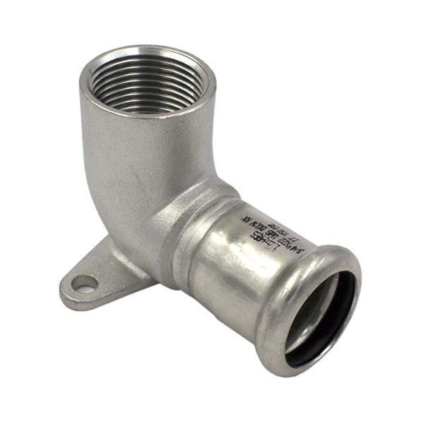 Коліно настінне прес нержавійка RM Inox PRES Ø 22×3/4" внутрішня різьба