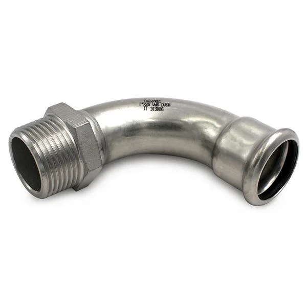 Відвід прес нержавійка RM Inox PRES Ø 35×1" зовнішня різьба