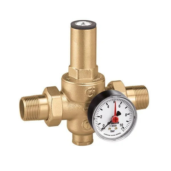 Редуктор давления CALEFFI Ø 1" с американками и манометра