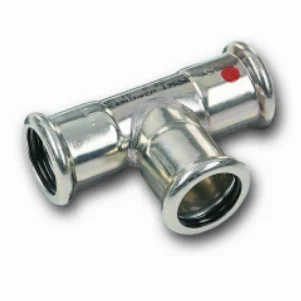 Трійник прес оцинковка SANHA Therm Press Ø 22×15×22 мм (код. 24130)